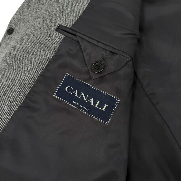 Canali Men's 3 Button Wool Blazer Patch Pockets Charcoal Gray Size 40R - Picture 8 of 15